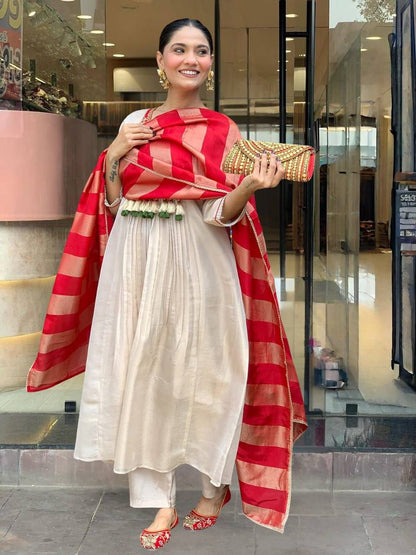 Heavy Viscose Silk Embroidered Kurta Set – Sequins Coding Work