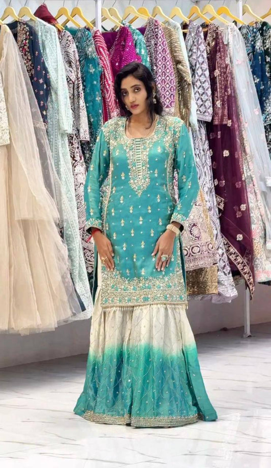 Premium GMY Silk Top‑Bottom & Dupatta Set – Heavy Embroidery