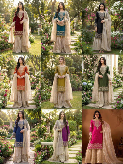 Premium GMY Silk Top‑Bottom & Dupatta Set