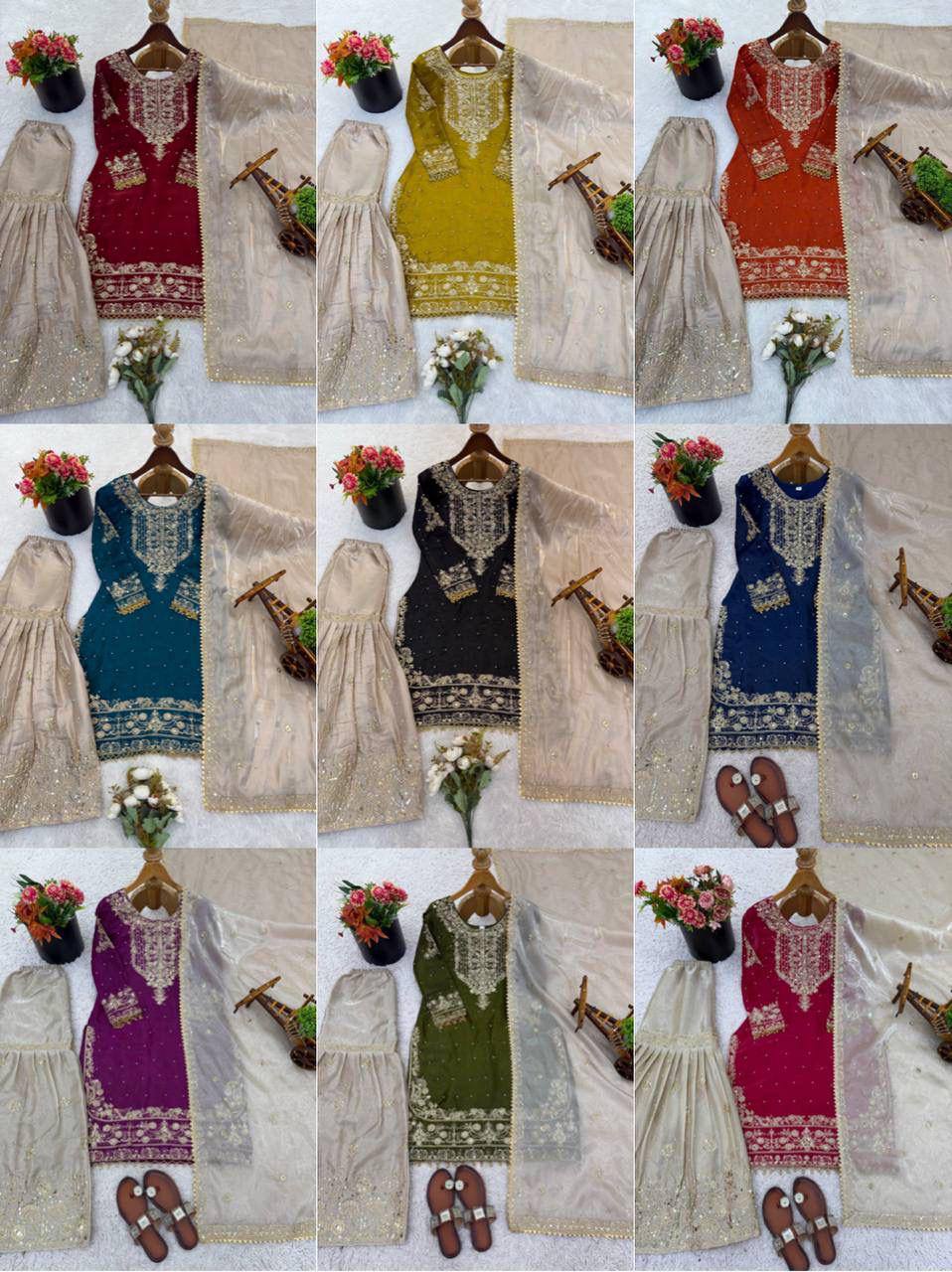 Premium GMY Silk Top‑Bottom & Dupatta Set