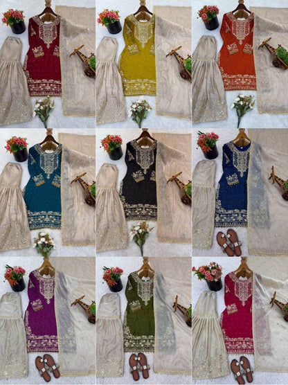 Premium GMY Silk Top‑Bottom & Dupatta Set