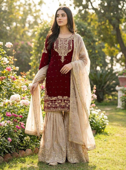 Premium GMY Silk Top‑Bottom & Dupatta Set