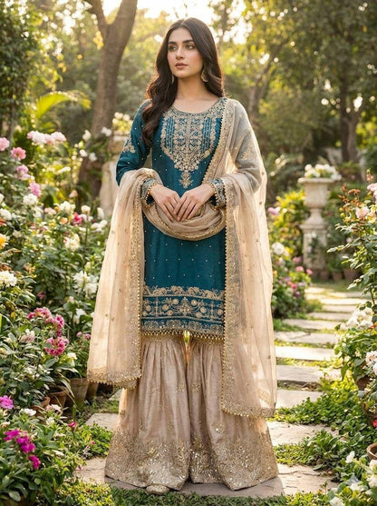 Premium GMY Silk Top‑Bottom & Dupatta Set