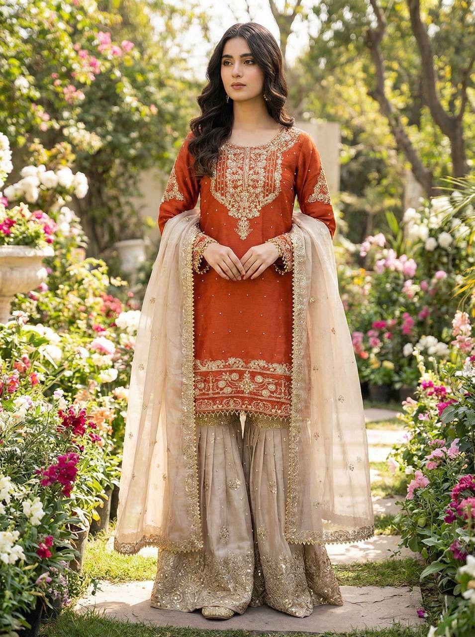 Premium GMY Silk Top‑Bottom & Dupatta Set