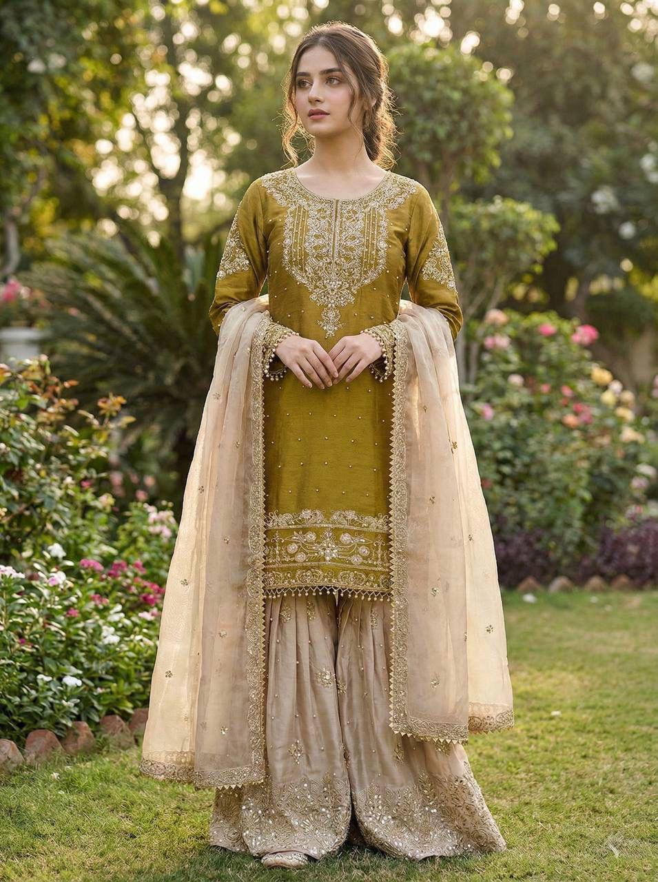 Premium GMY Silk Top‑Bottom & Dupatta Set