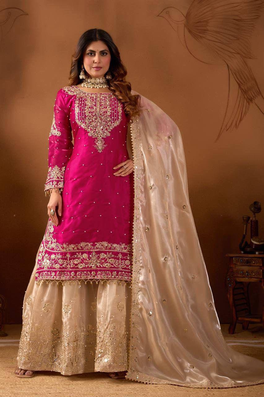 Premium GMY Silk Top‑Bottom & Dupatta Set