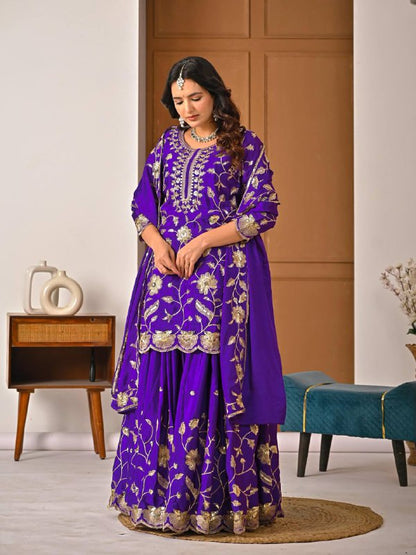 Premium Heavy Chinon Silk Party Wear Set