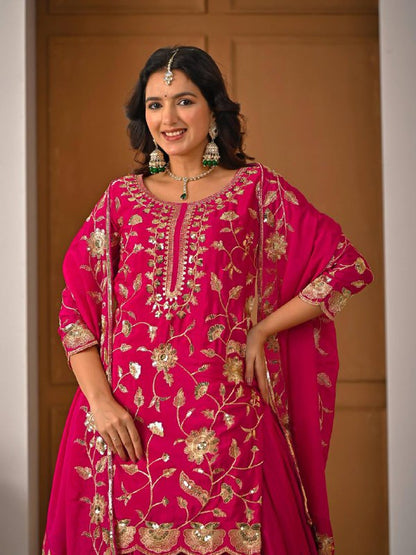 Premium Heavy Chinon Silk Party Wear Set