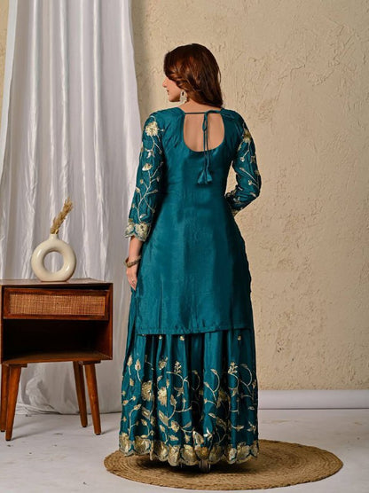 Premium Heavy Chinon Silk Party Wear Set