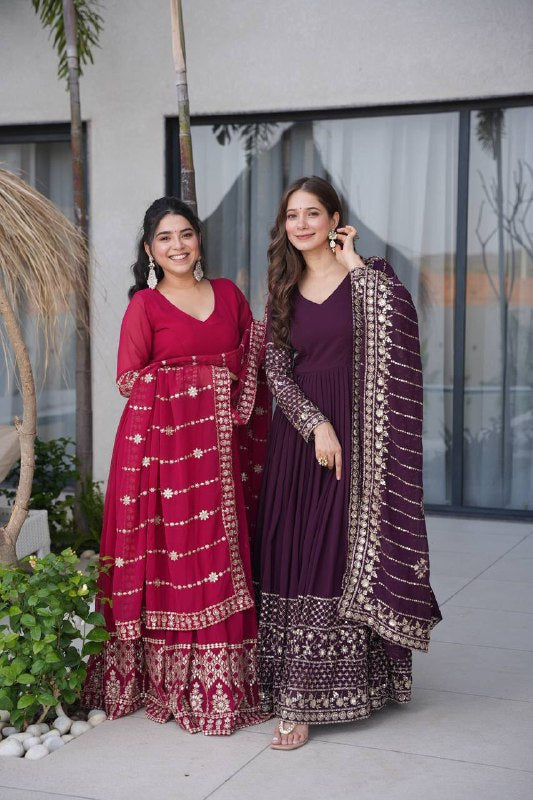Premium Fox Georgette Anarkali Gown with Dupatta