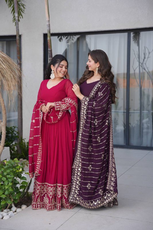 Premium Fox Georgette Anarkali Gown with Dupatta