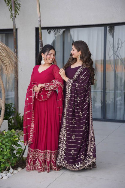 Premium Fox Georgette Anarkali Gown with Dupatta