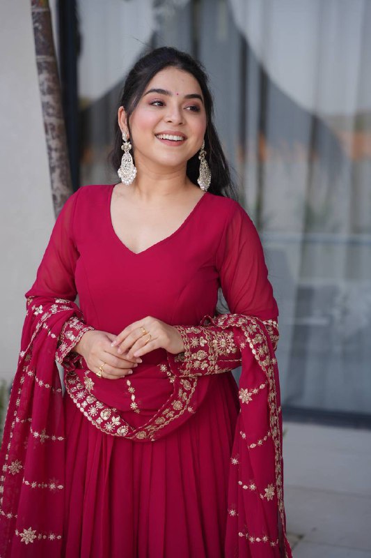 Premium Fox Georgette Anarkali Gown with Dupatta