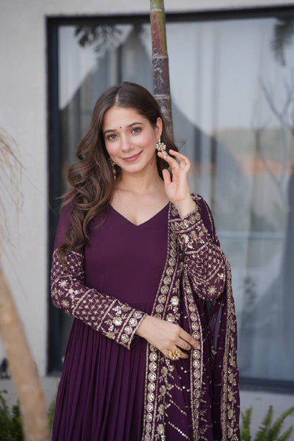 Premium Fox Georgette Anarkali Gown with Dupatta