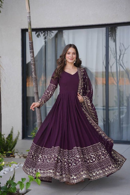 Premium Fox Georgette Anarkali Gown with Dupatta