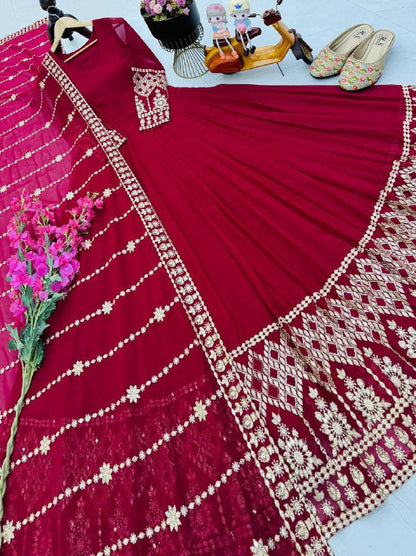 Premium Fox Georgette Anarkali Gown with Dupatta