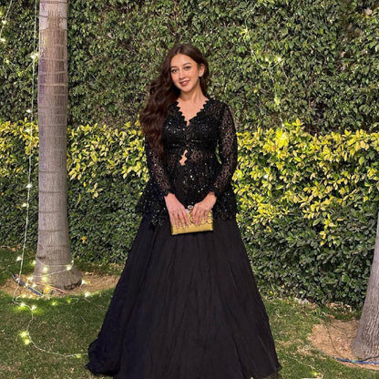 Blazer Style Butterfly Net Top with Sequins Embroidery &amp; Pure Georgette Lehenga