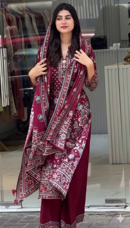 Pakistani Style Maslin Suit Set – Digital Print with Full Lining
