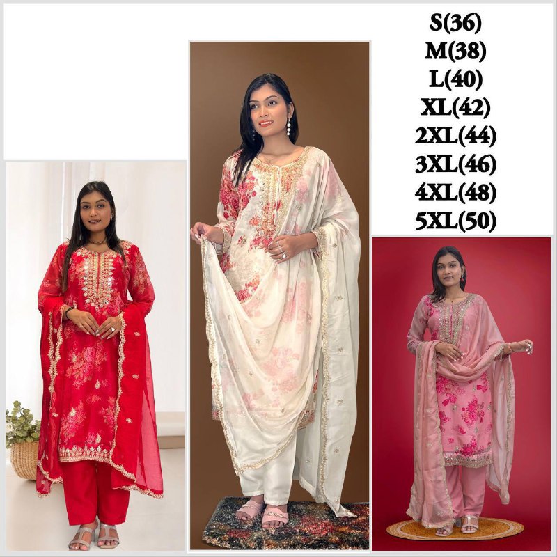 Pure Kundan Organza Suit Set – Embroidery Coding Dori & Sequins Work