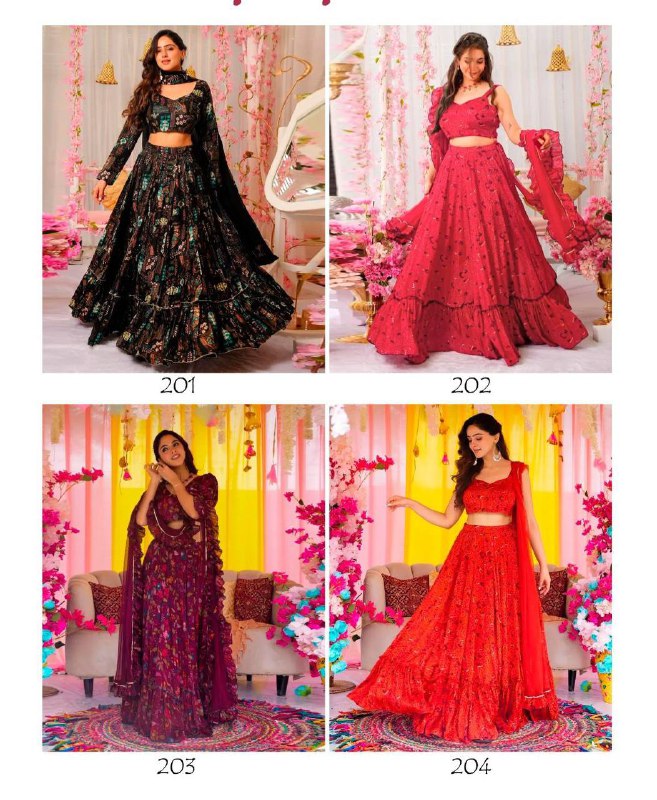 Plus Size Printed Tier Lehenga Set – Heavy Airtex Chinon Fabric With Rich Digital Print Work