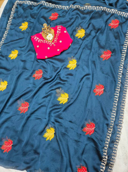 Rangoli Silk Saree – Original Jari Royal Mirror Work