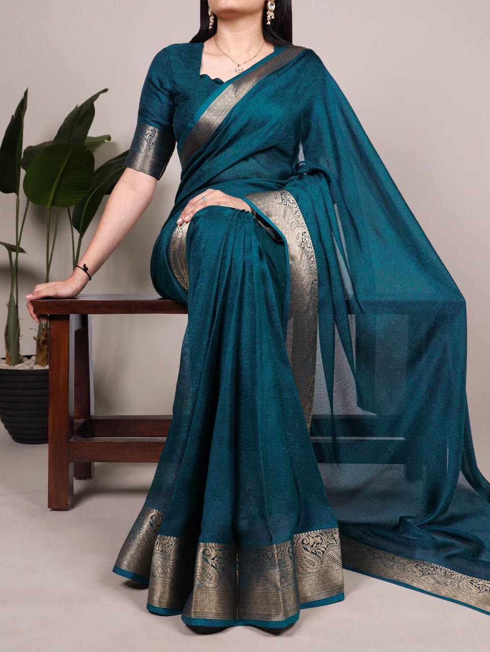 Mass Mello Saree – Lightweight Zari Weaving Work with Matching Blouse