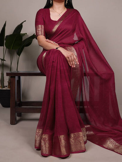 Mass Mello Saree – Lightweight Zari Weaving Work with Matching Blouse
