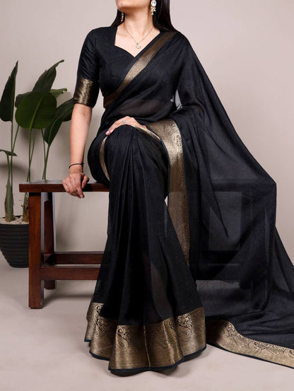 Mass Mello Saree – Lightweight Zari Weaving Work with Matching Blouse