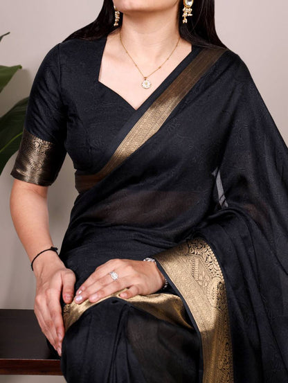 Mass Mello Saree – Lightweight Zari Weaving Work with Matching Blouse