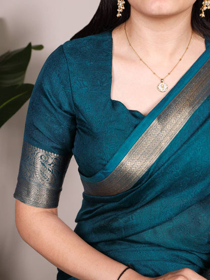 Mass Mello Saree – Lightweight Zari Weaving Work with Matching Blouse