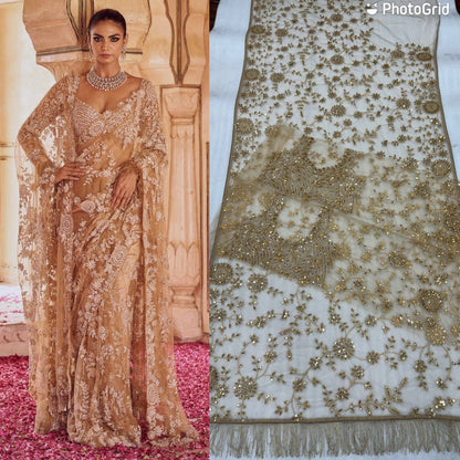 Bollywood Blockbuster Net Saree – Heavy Mono Net with 5MM Multi Sequins Embroidery