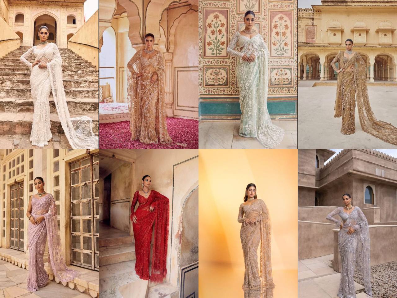 Bollywood Blockbuster Net Saree – Heavy Mono Net with 5MM Multi Sequins Embroidery