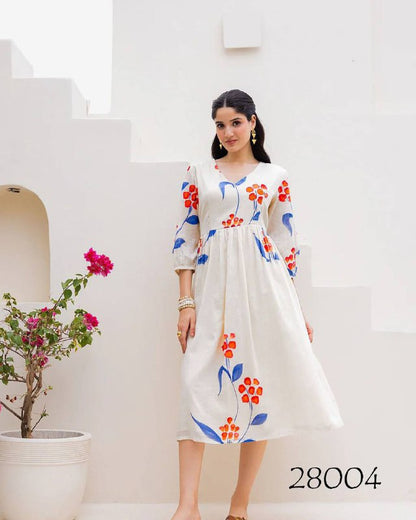 Plus Size Kurti Short Dress – Kota Checks with Heavy Digital Print