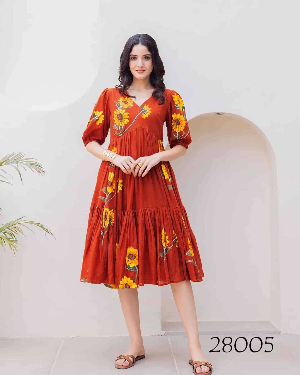 Plus Size Kurti Short Dress – Kota Checks with Heavy Digital Print