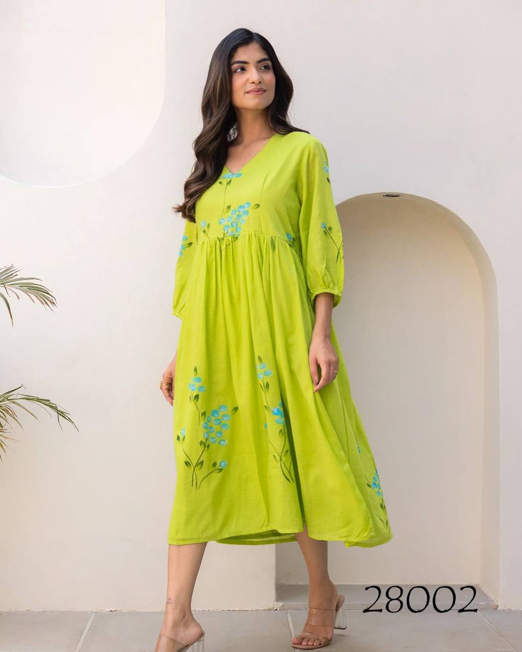 Plus Size Kurti Short Dress – Kota Checks with Heavy Digital Print