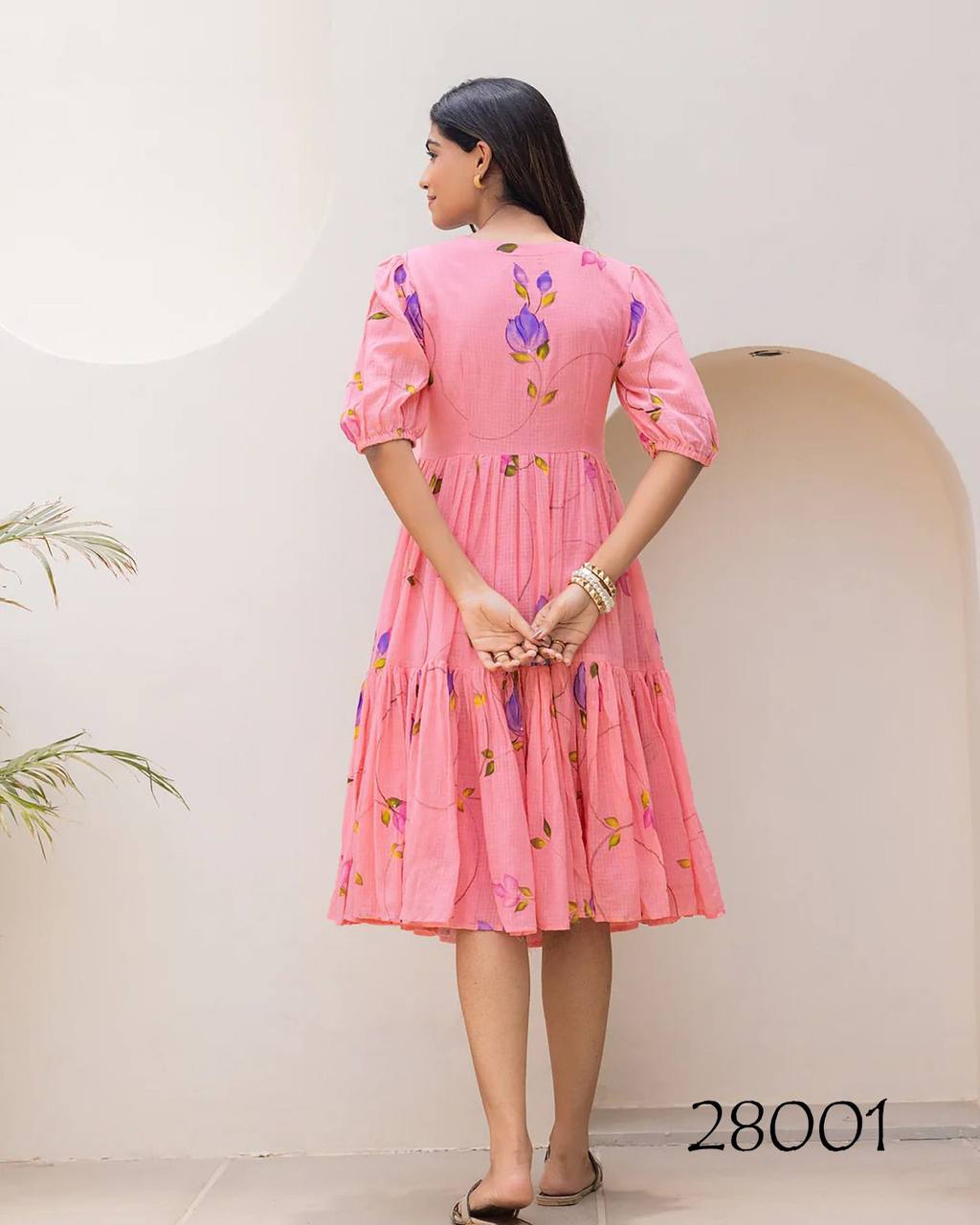 Plus Size Kurti Short Dress – Kota Checks with Heavy Digital Print