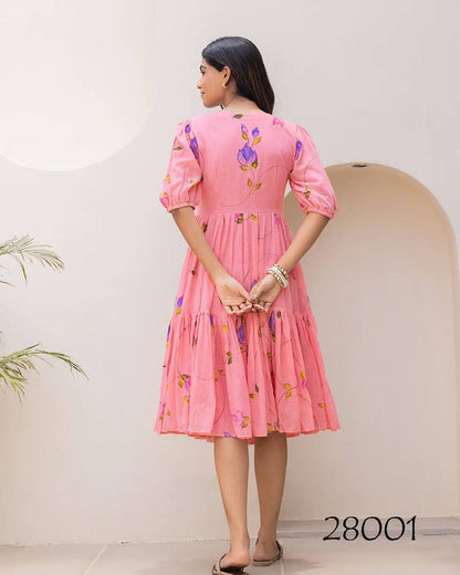 Plus Size Kurti Short Dress – Kota Checks with Heavy Digital Print
