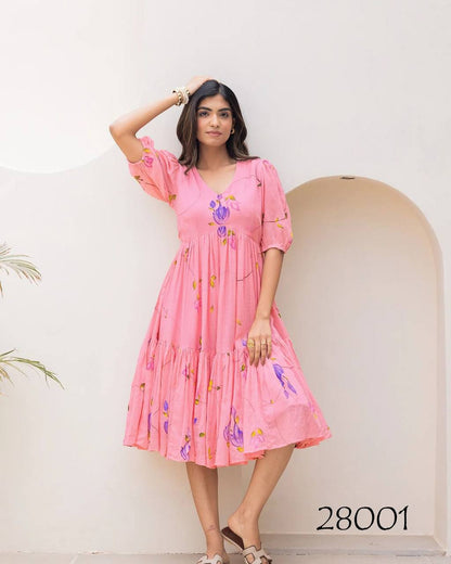 Plus Size Kurti Short Dress – Kota Checks with Heavy Digital Print