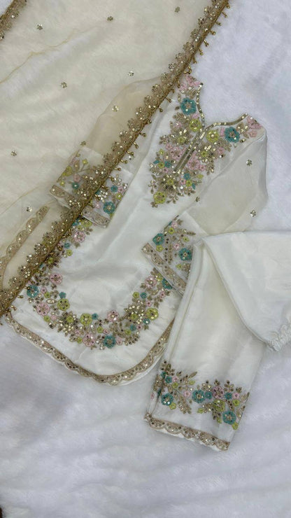 Fendi Silk Lehenga Choli Dupatta Set – Multi Thread Embroidery Work