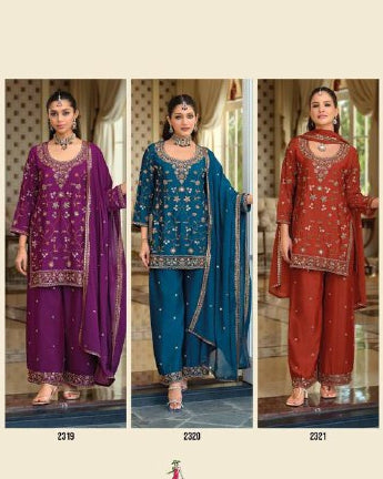 TASROOP PREMIUM DESIGNER TOP–PLAZZO–DUPATTA SET