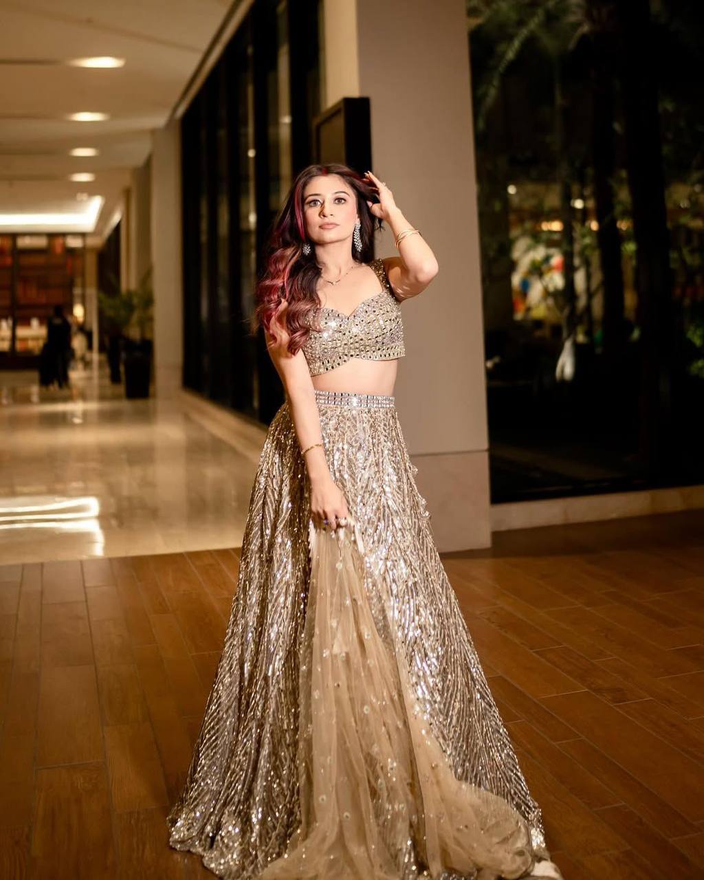 Karishma Silk Lehenga Choli Set – Heavy Thread Embroidery, Dori & Sequins Work