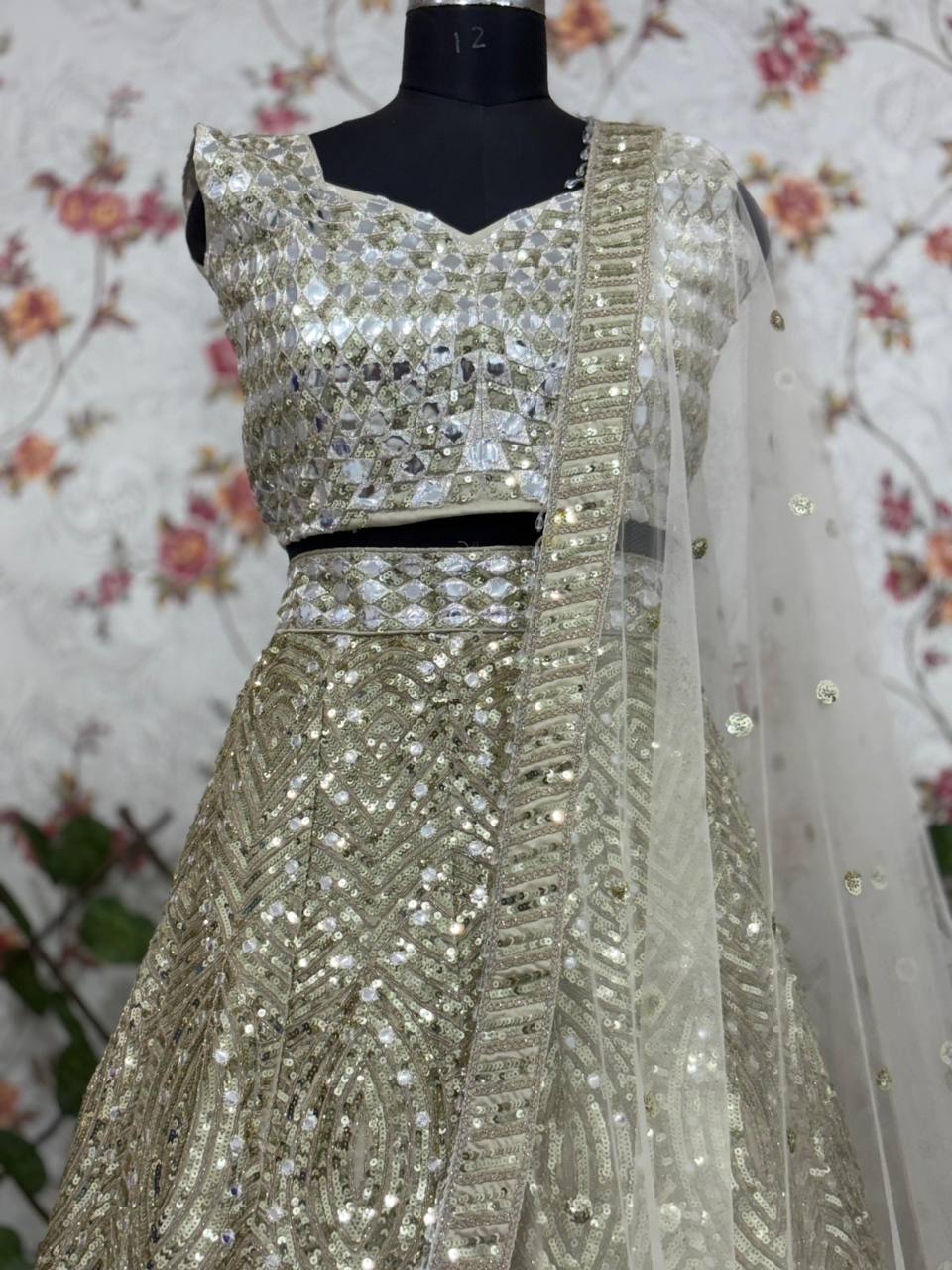 Karishma Silk Lehenga Choli Set – Heavy Thread Embroidery, Dori & Sequins Work