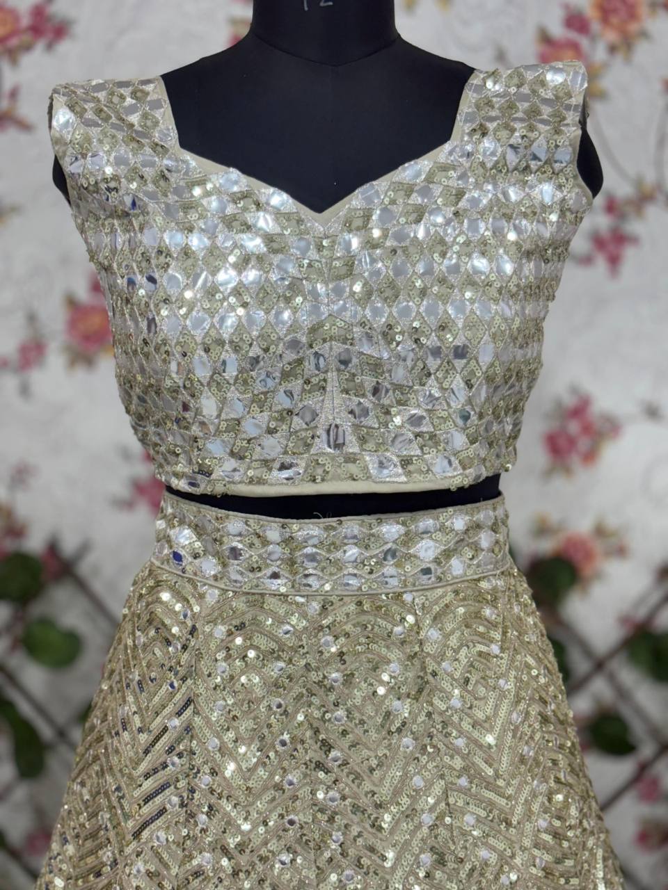 Karishma Silk Lehenga Choli Set – Heavy Thread Embroidery, Dori & Sequins Work