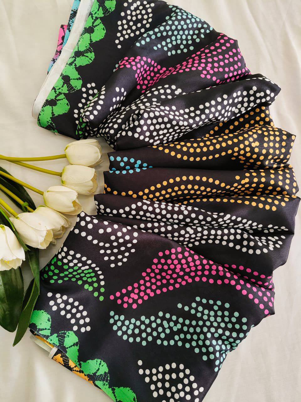 Chinnon Bandhani Print Saree – Digital Print with Contrast Blouse