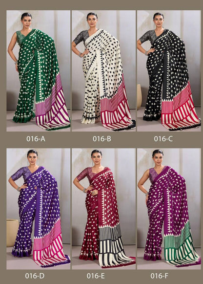 Pure Ajrakh Modal Satin Saree – Traditional Ajrakh Print with Blouse