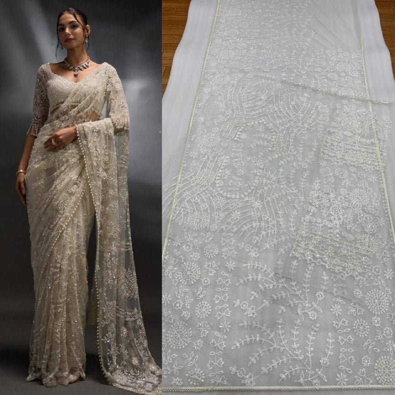 Bollywood Blockbuster Sequins Saree – Heavy Mono Net