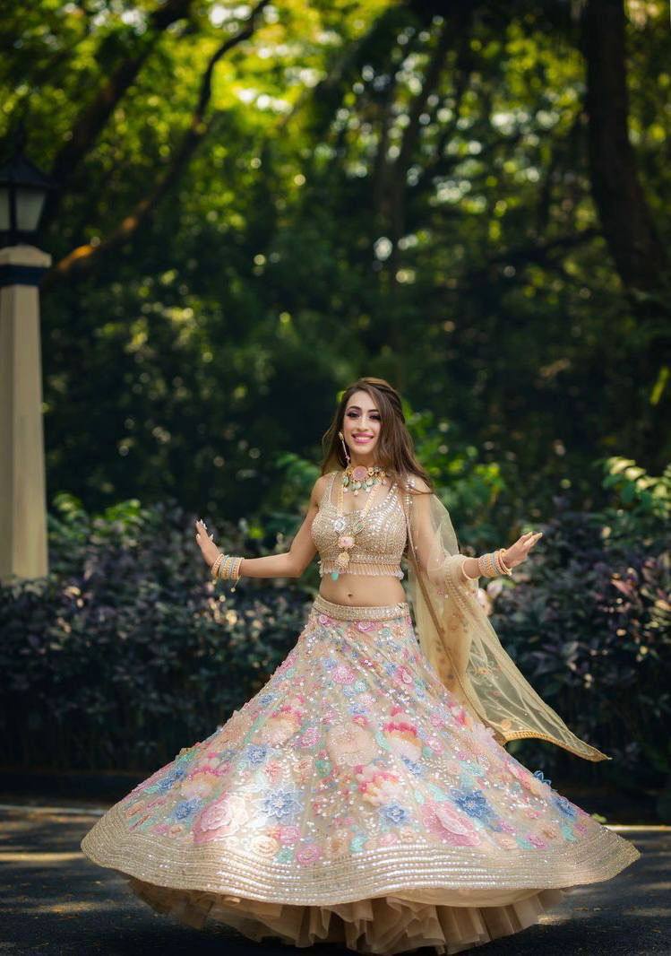 Bridal Heavy Georgette Lehenga Set – Sequins Embroidery