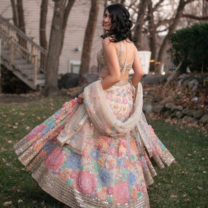 Bridal Heavy Georgette Lehenga Set – Sequins Embroidery