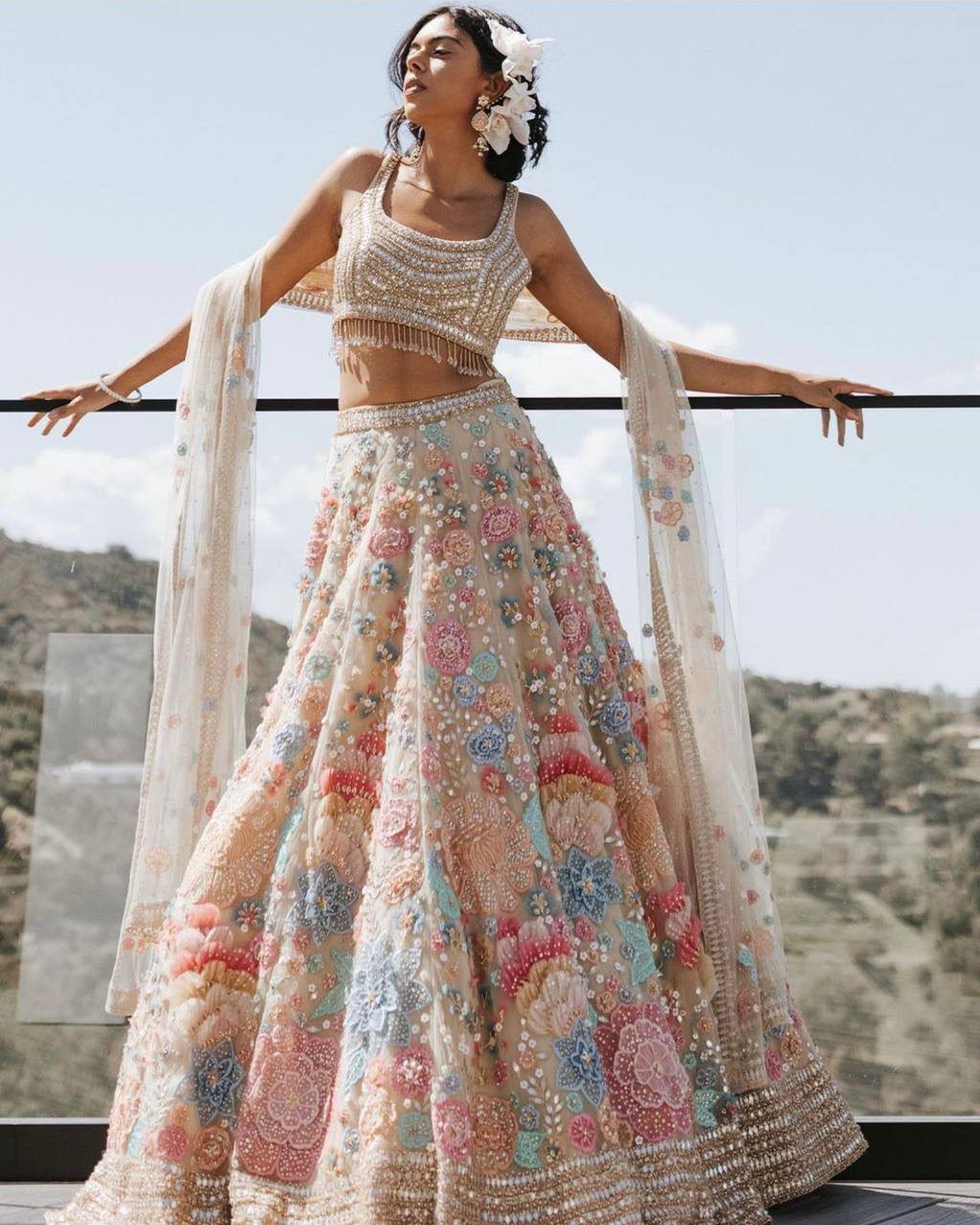 Bridal Heavy Georgette Lehenga Set – Sequins Embroidery