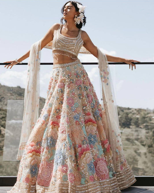 Bridal Heavy Georgette Lehenga Set – Sequins Embroidery